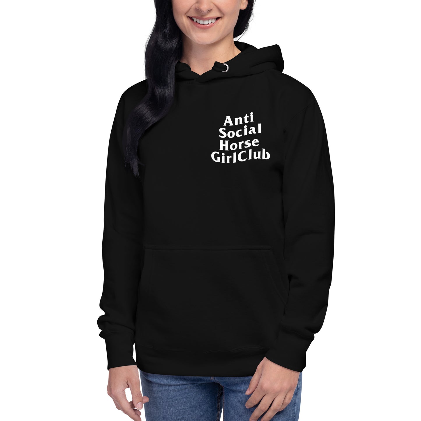 Anti Social Horse Girl Hoodie w/ white logo