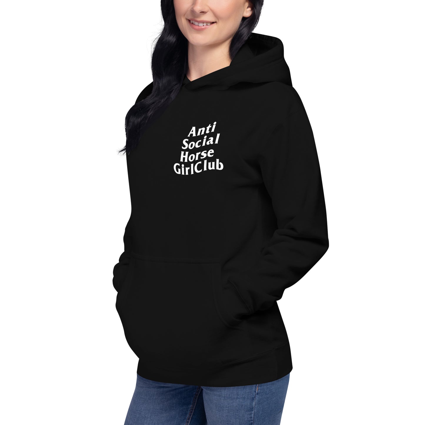 Anti Social Horse Girl Hoodie w/ white logo