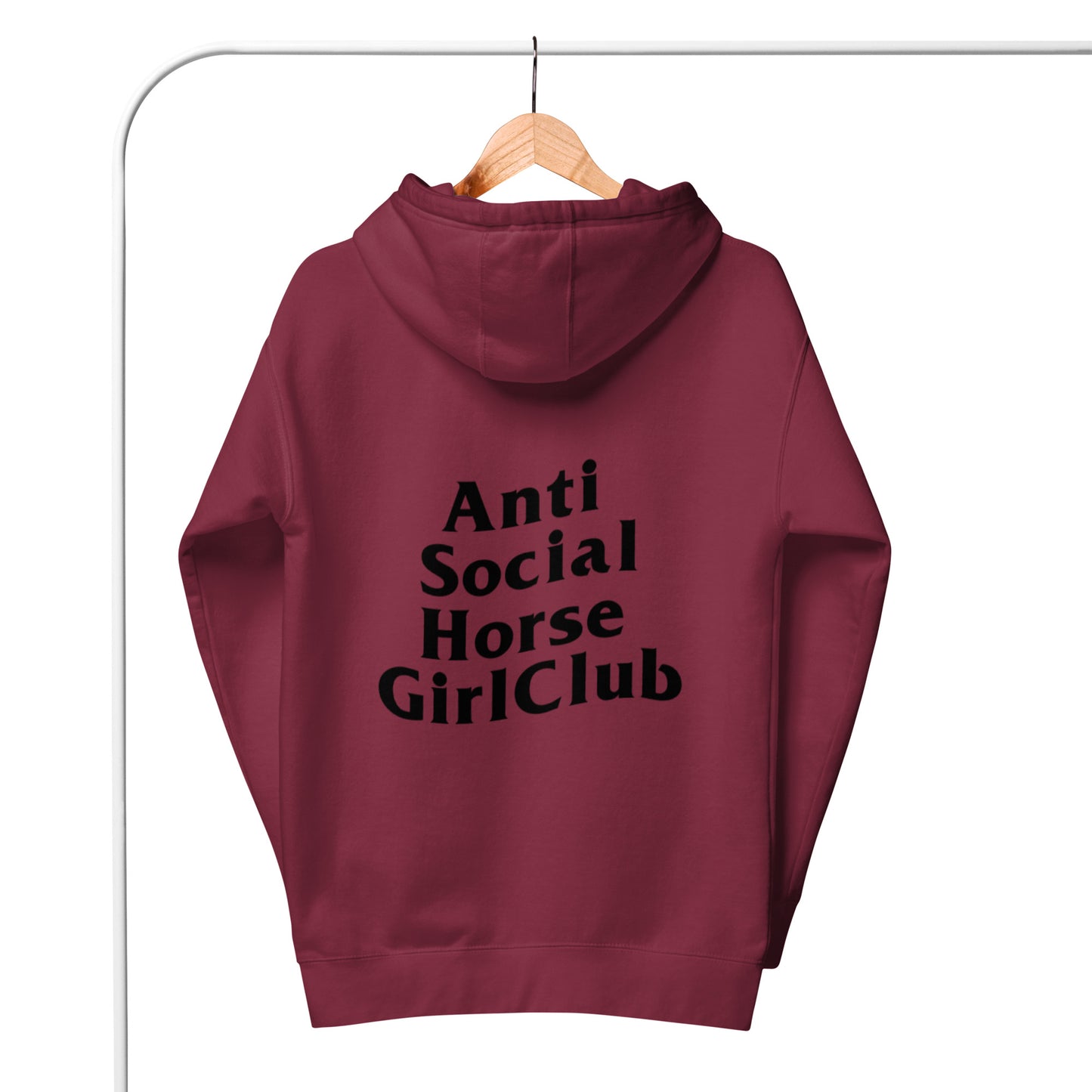 Anti Social Horse Girl Hoodie w/ black logo