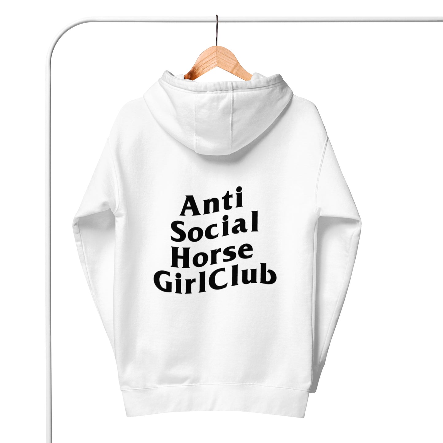 Anti Social Horse Girl Hoodie w/ black logo